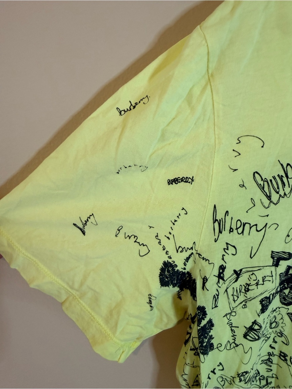 Burberry Neon Yellow Graphic Tee - Picture 5 of 6